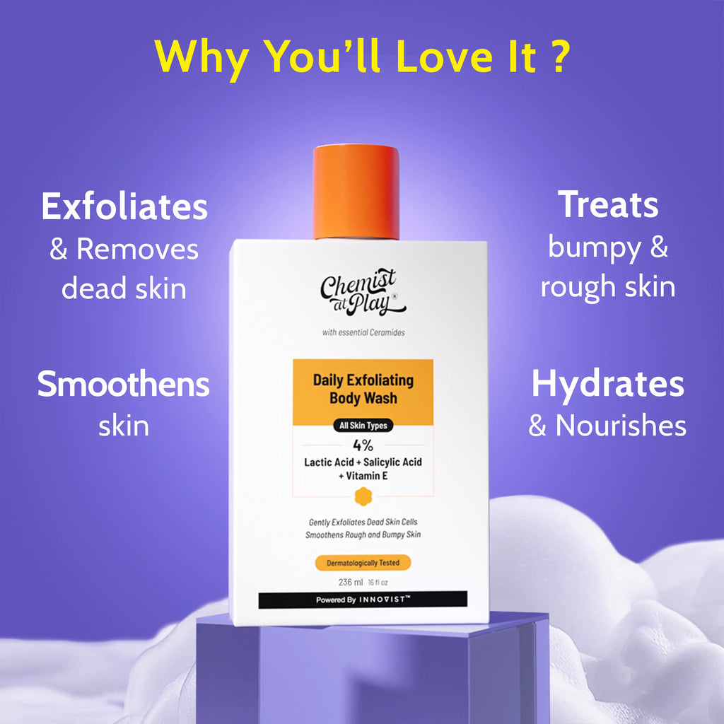 Exfoliating Body Wash with Lactic Acid - 8fl oz | Gently exfoliates | Helps prevent strawberry skin & bumps product image 3