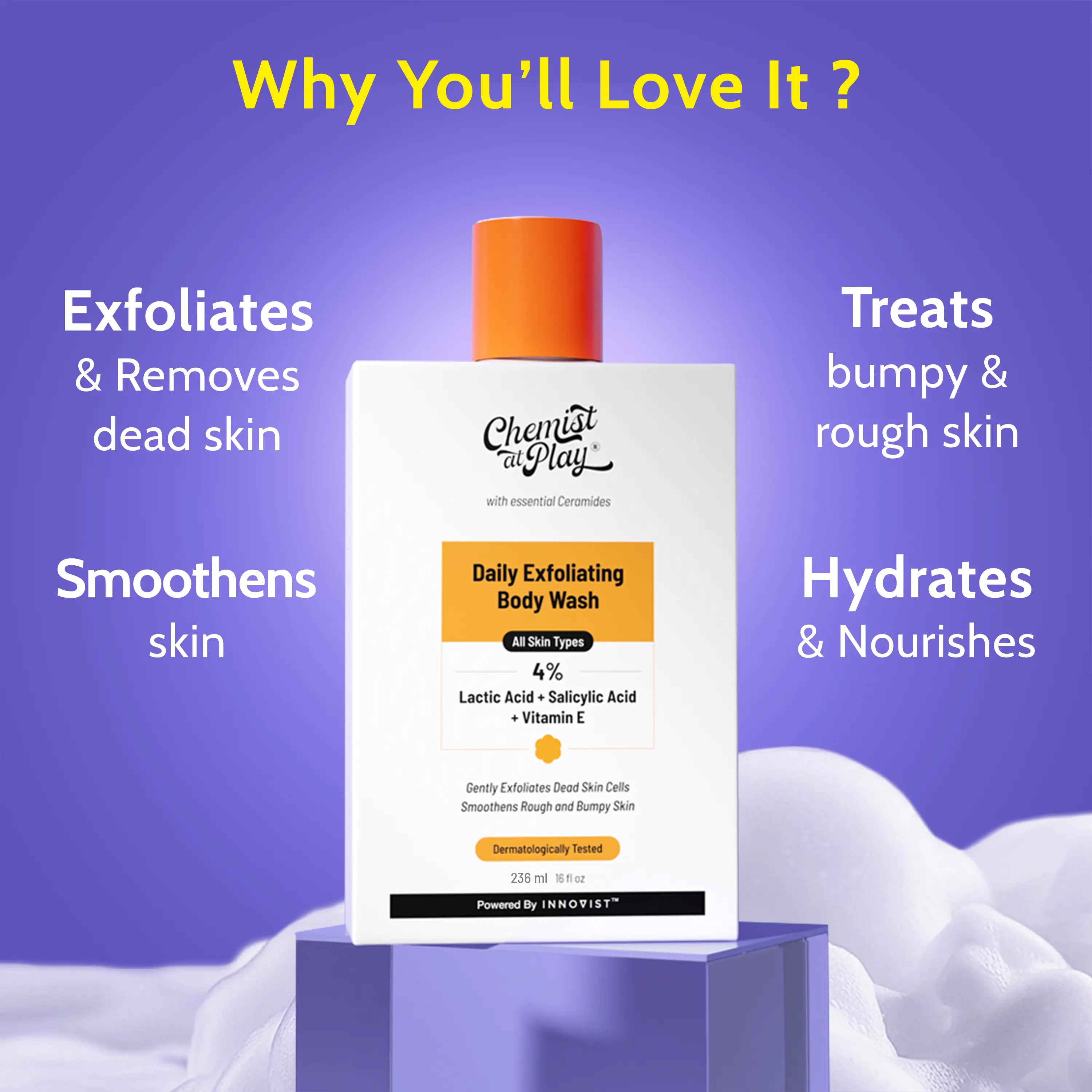 Exfoliating Body Wash with Lactic Acid - 8fl oz | Gently exfoliates | Helps prevent strawberry skin & bumps product image 3