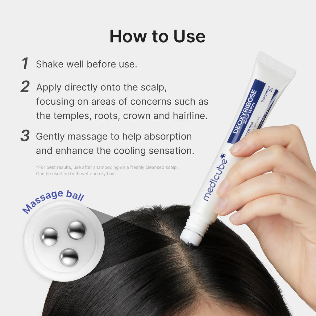 [medicube] Deoxyribose Scalp Serum | For Fuller-Looking Hair & Scalp Strengthening Roll-On Serum | Deoxyribose, product image 6