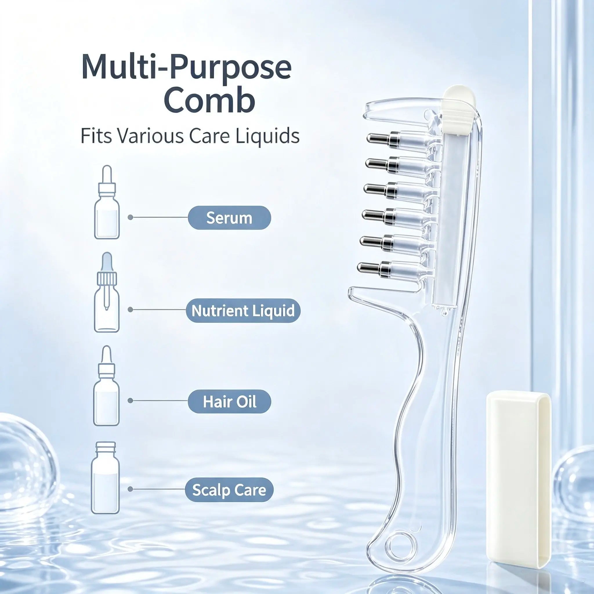 Scalp Liquid Applicator Comb, Refillable Hair Root Oil Massage Comb for Hair Care Treatment product image 5