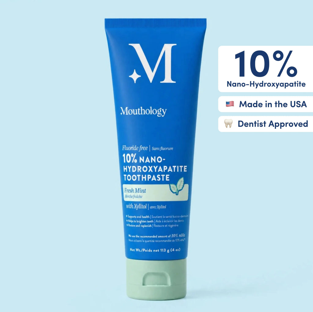 Mouthology 10% Nano-Hydroxyapatite Toothpaste | Fluoride-Free Enamel Care, Fresh Mint, Made in USA, Gentle Formula, product image 1