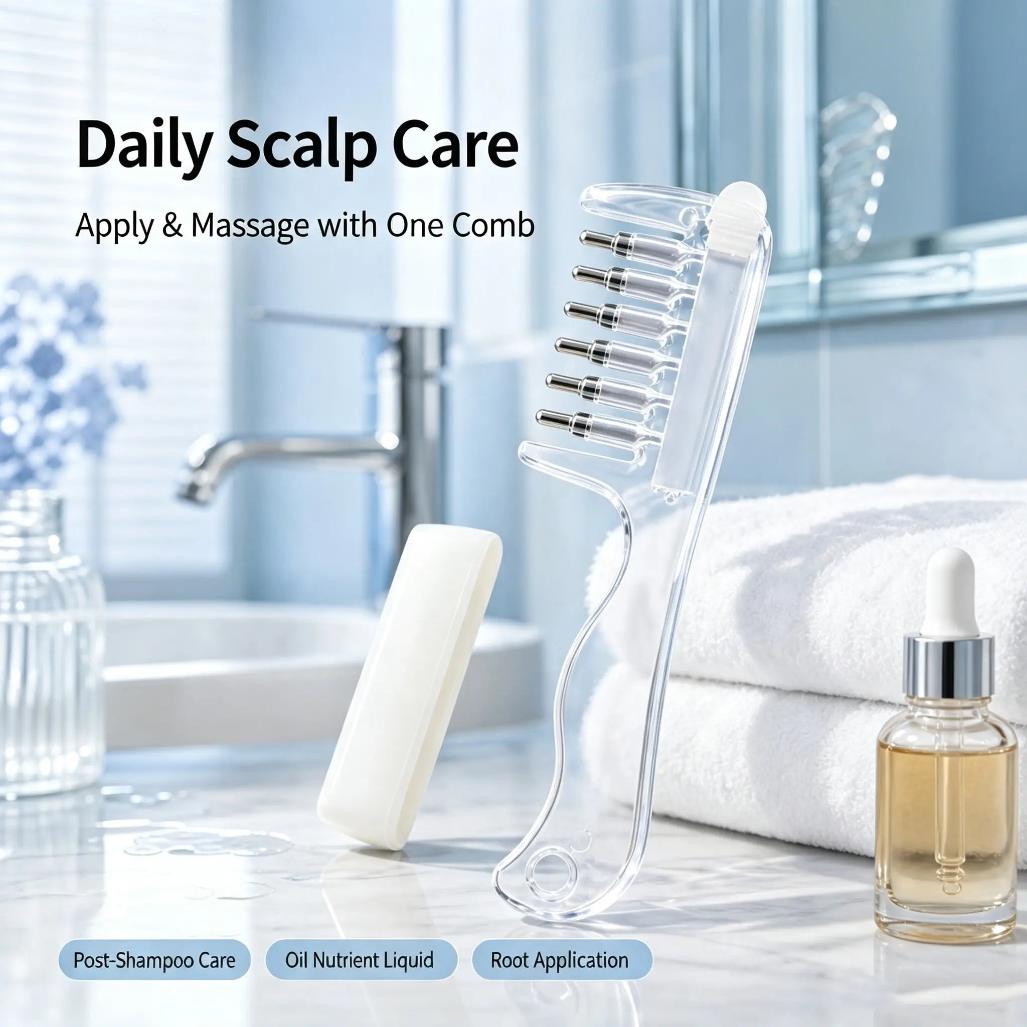 Scalp Liquid Applicator Comb, Refillable Hair Root Oil Massage Comb for Hair Care Treatment product image 1