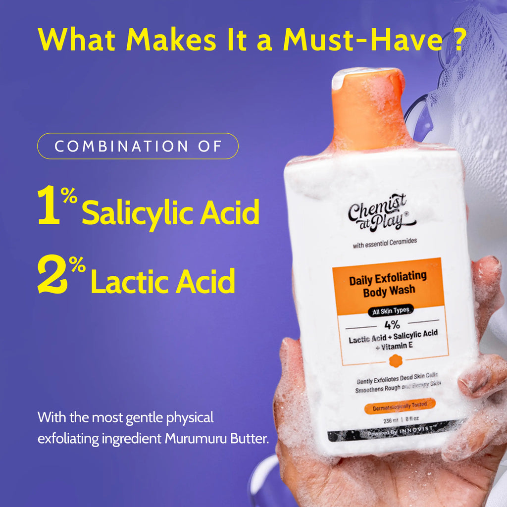 Exfoliating Body Wash with Lactic Acid - 8fl oz | Gently exfoliates | Helps prevent strawberry skin & bumps product image 4