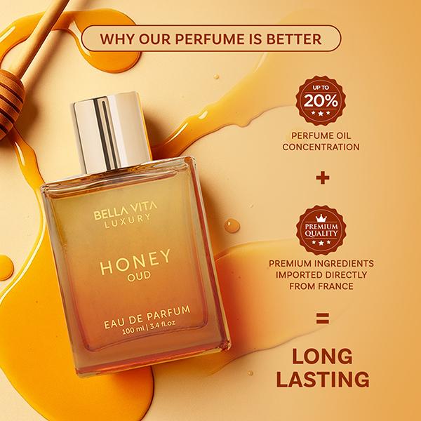Bella Vita Luxury's Honey Oud | Eau de Parfum 100ml (3.4 fl oz) | Patchouli, Vanilla, Bergamot | Floral & Spicy | Made product image 7