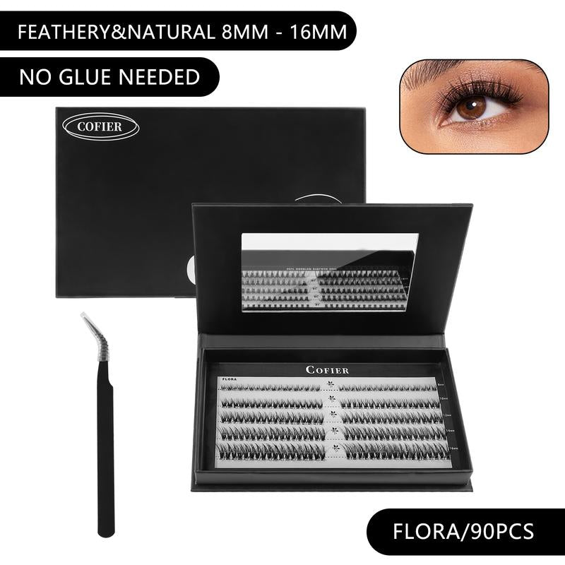 【Best Choice】Cofier High Quality Eyelashes Clusters Kit, Jelly-Coated Self-Adhesive Cluster Lashes with Tweezers, Easy product image 8