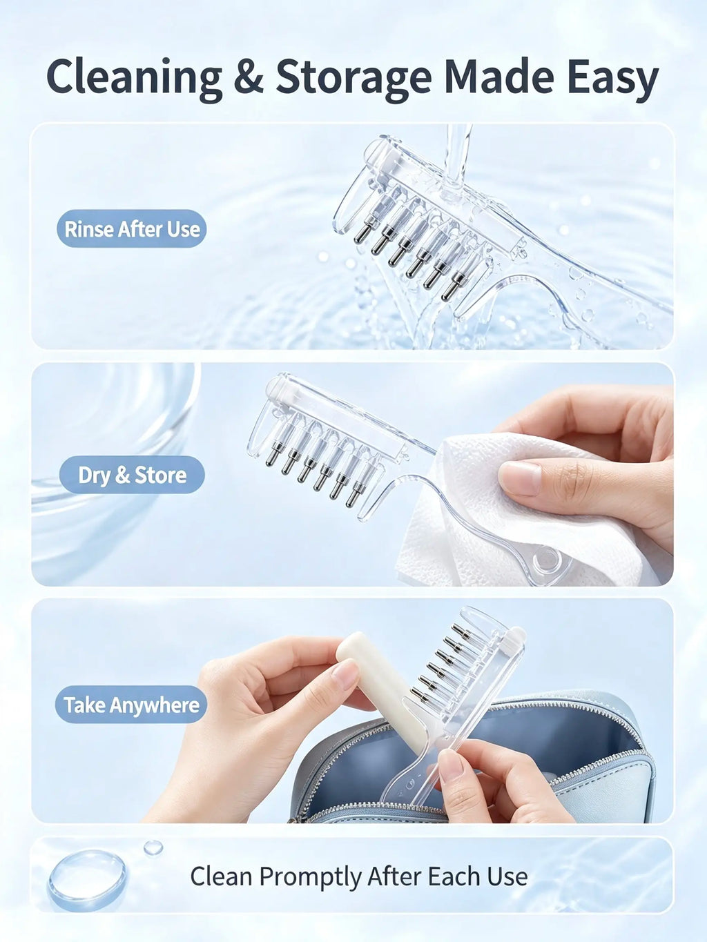 Scalp Liquid Applicator Comb, Refillable Hair Root Oil Massage Comb for Hair Care Treatment product image 6
