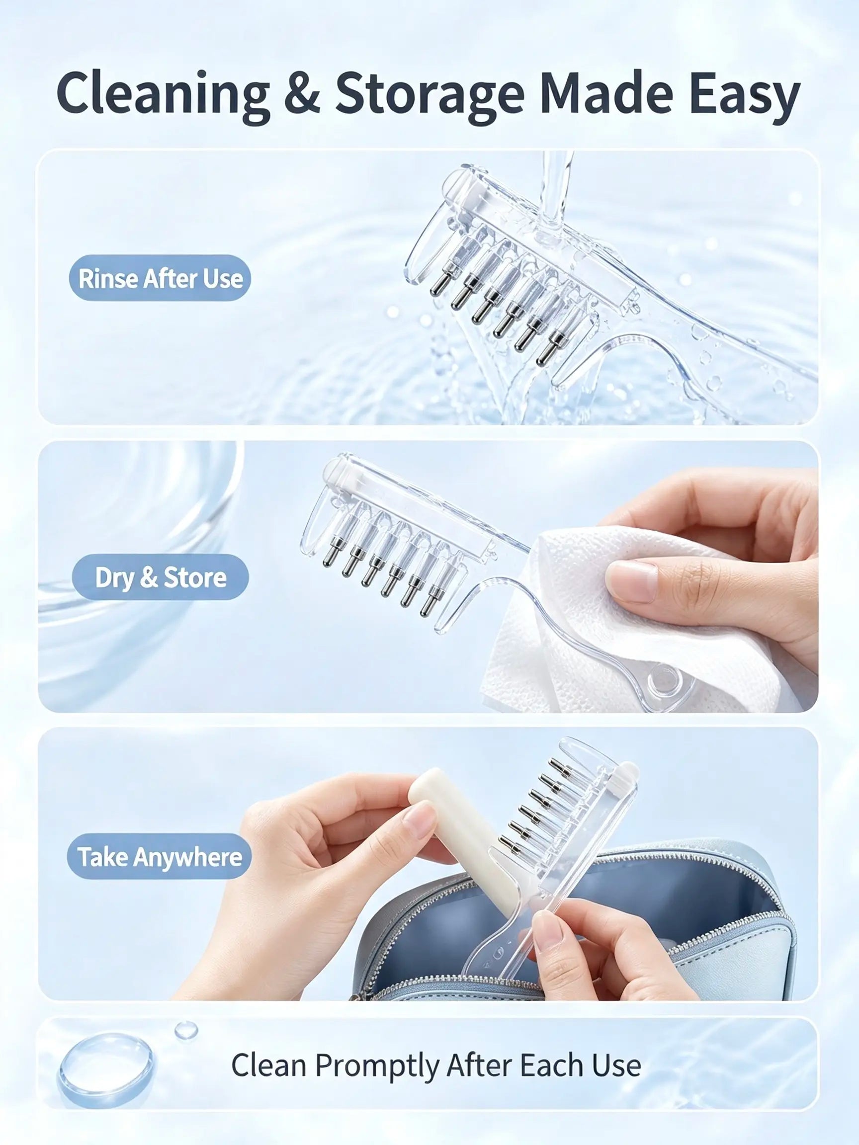 Scalp Liquid Applicator Comb, Refillable Hair Root Oil Massage Comb for Hair Care Treatment product image 6