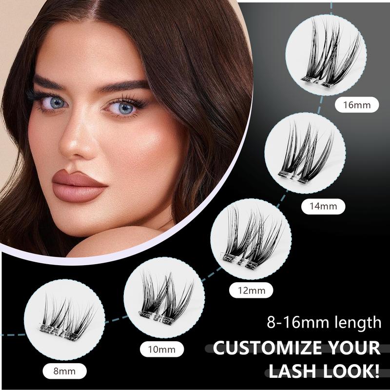 【Best Choice】Cofier High Quality Eyelashes Clusters Kit, Jelly-Coated Self-Adhesive Cluster Lashes with Tweezers, Easy product image 6