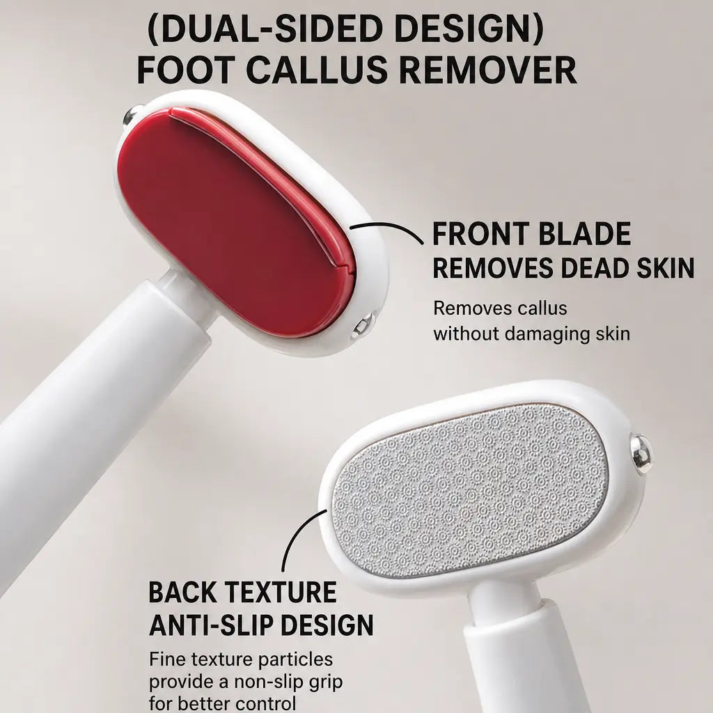 Dual‑Sided Foot Callus Remover, Replaceable Stainless Steel Blade Foot Scraper, Portable Manual Dead Skin Corn Remover, product image 3
