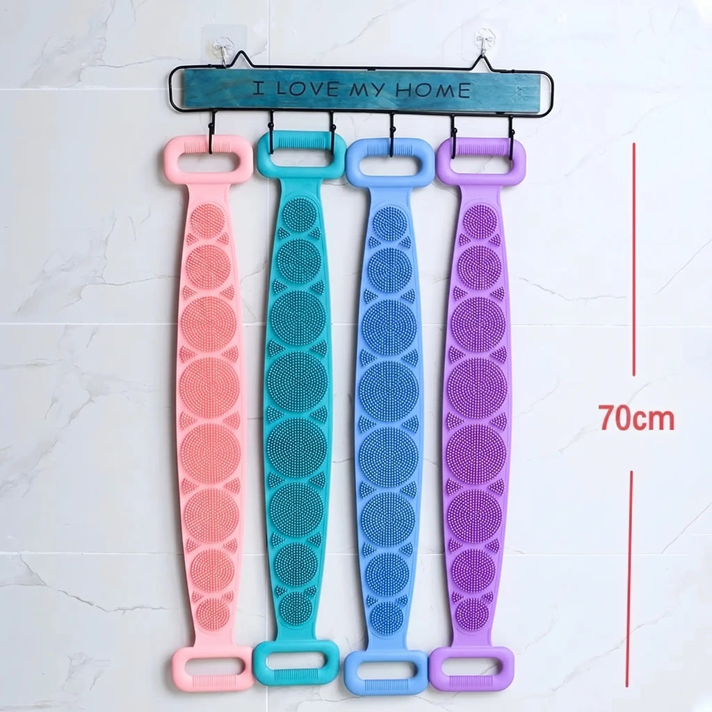 Double-Sided Silicone Back Scrubber, Exfoliating Body Brush Strap, Gentle Bathing Accessory for All Skin Types, Body product image 5