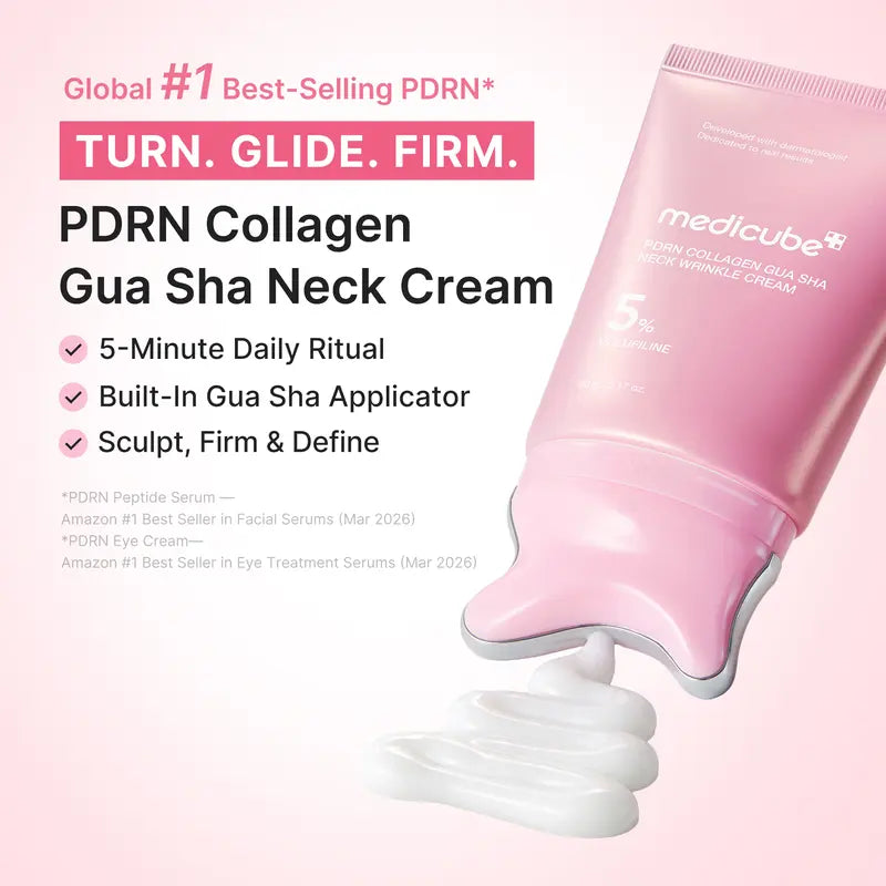 [NEW] [medicube] PDRN Collagen Gua Sha Neck Wrinkle Cream | Built-In Gua Sha Massager with Volufiline 5% + PDRN | product image 3