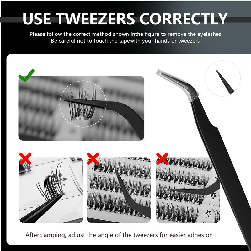 【Best Choice】Cofier High Quality Eyelashes Clusters Kit, Jelly-Coated Self-Adhesive Cluster Lashes with Tweezers, Easy product image 5
