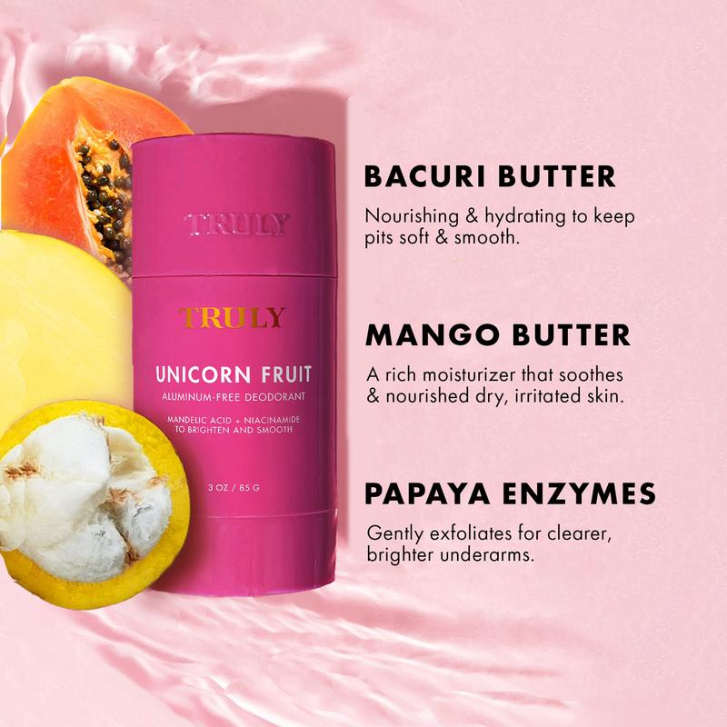 Unicorn Fruit Brightening and Smoothing Deodorant – Aluminum-Free, Fights Odor-Causing Bacteria with Papaya Enzymes & product image 4