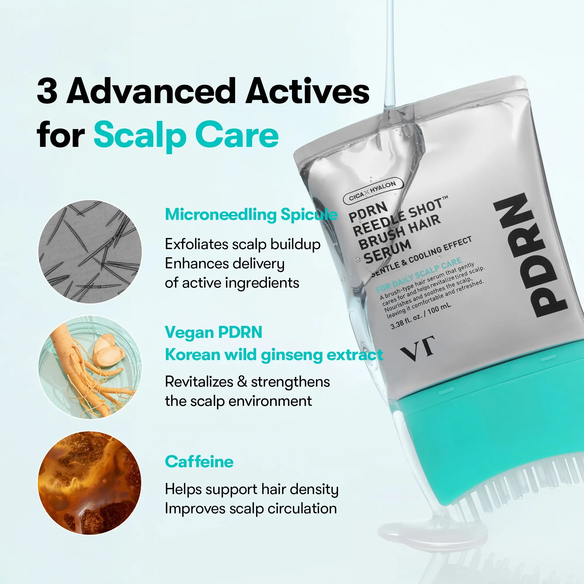 [VT COSMETICS] #1 viral PDRN Reedle Shot Hair Brush Serum with Original Liquid Microneedling & PDRN | Large-Capacity product image 4