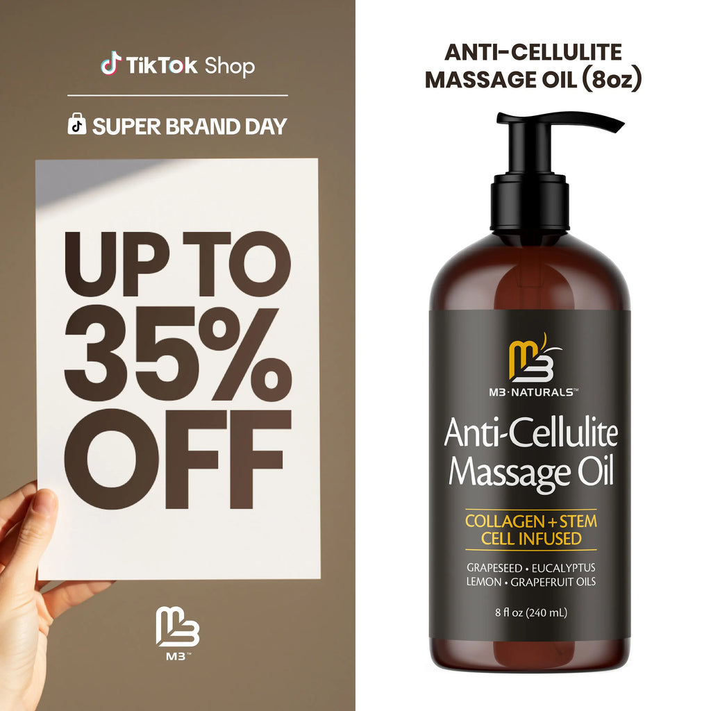 M3 Naturals Anti Cellulite Massage Oil 8oz - Smooth the Appearance of Cellulite - Body Care & Skin Care Massage Oil - product image 10