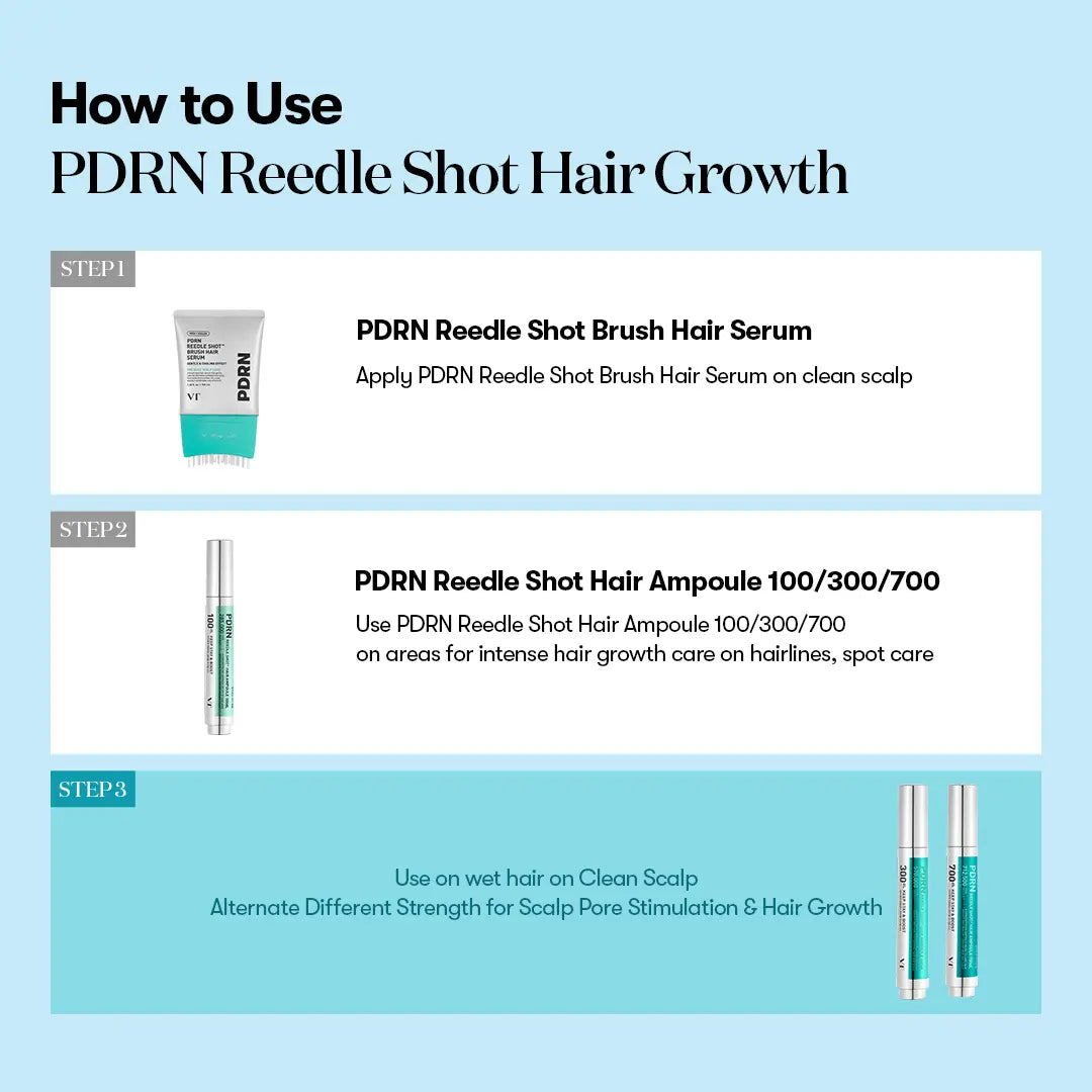 [VT COSMETICS] #1 viral PDRN Reedle Shot Hair Brush Serum with Original Liquid Microneedling & PDRN | Large-Capacity product image 8