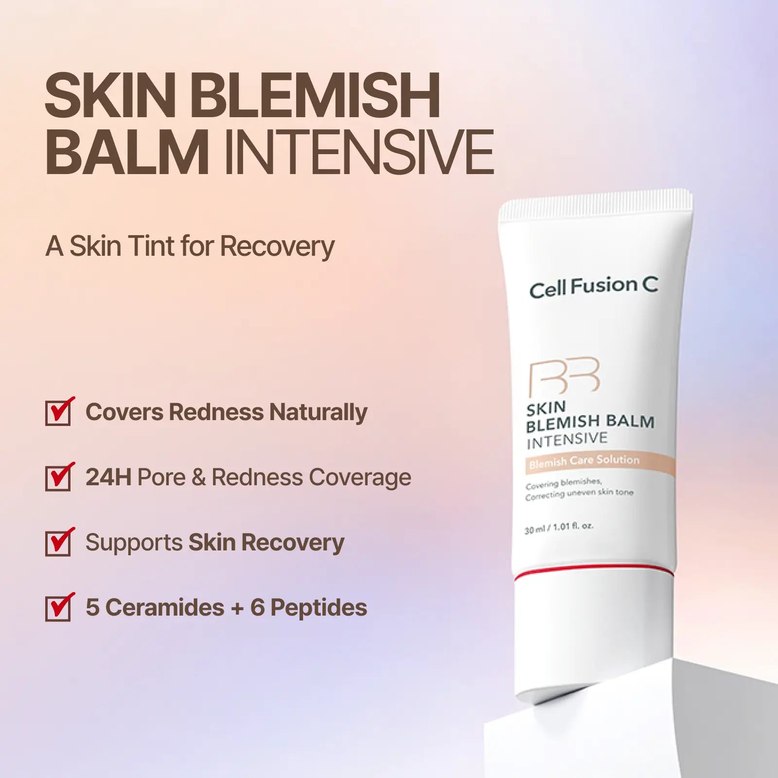 Cell Fusion C Skin Blemish Balm Intensive | Skin Tint for Recovery | 5 Ceramides & 6 Peptides | Buildable Tone-Up product image 3