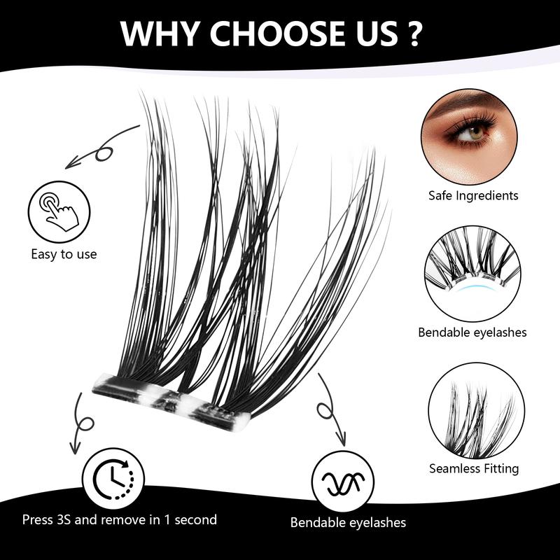 【Best Choice】Cofier High Quality Eyelashes Clusters Kit, Jelly-Coated Self-Adhesive Cluster Lashes with Tweezers, Easy product image 3