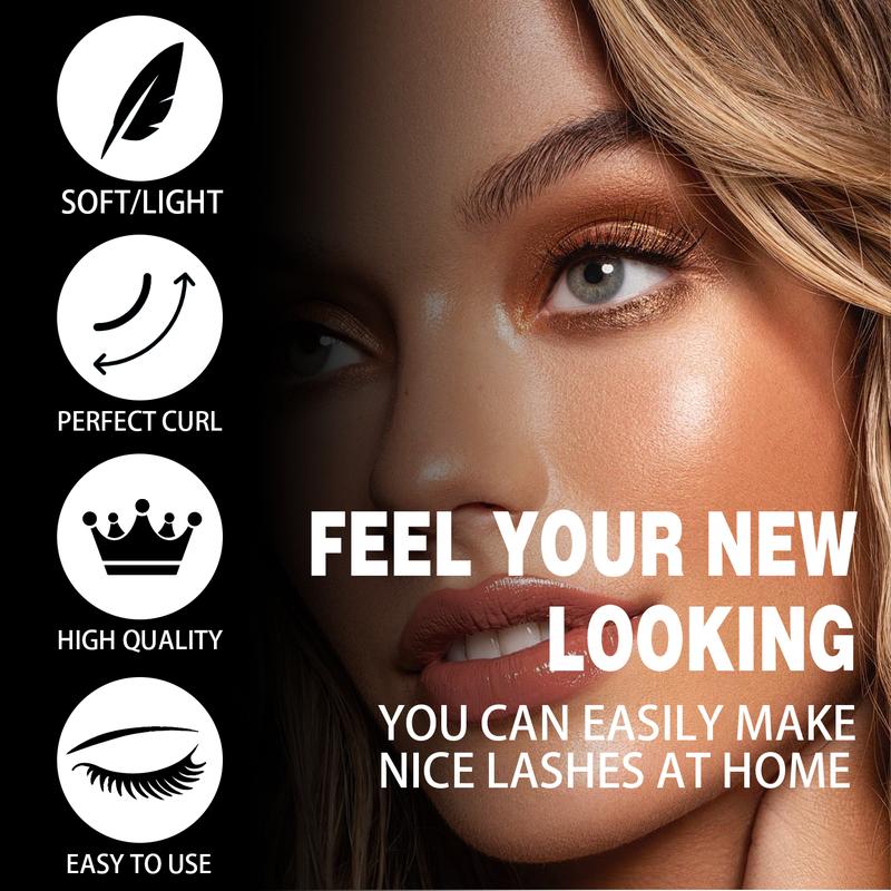 【Best Choice】Cofier High Quality Eyelashes Clusters Kit, Jelly-Coated Self-Adhesive Cluster Lashes with Tweezers, Easy product image 2