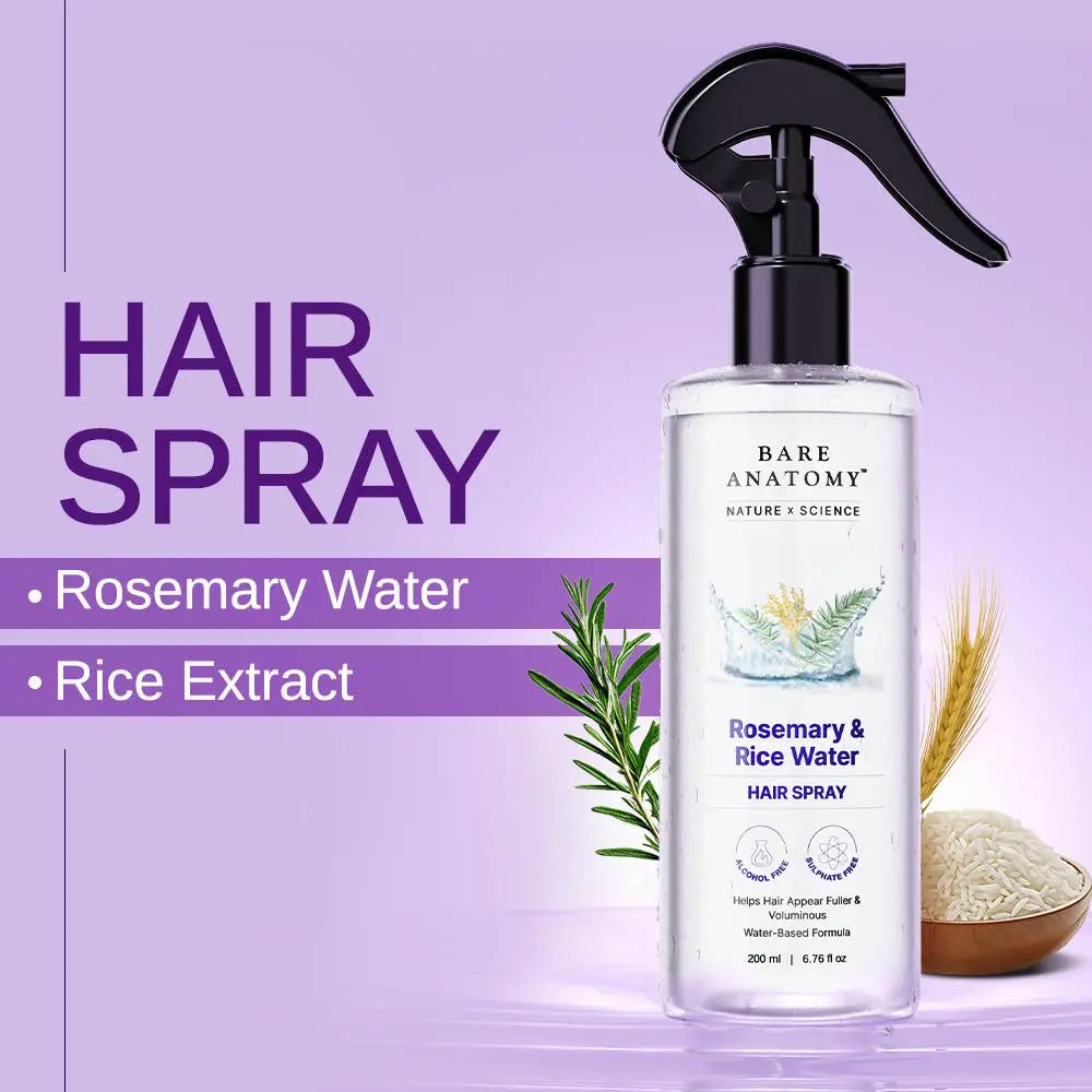 Rosemary & Rice Water Hair Spray- 200ml pack of 3 Natural Soft Hair Nourishing Hair product image 2