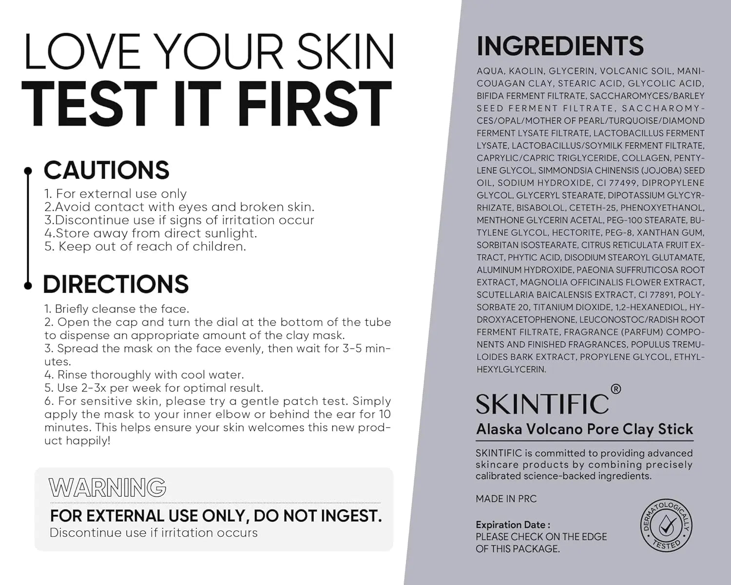 SKINTIFIC Clay Stick 2PCS Combo – Mugwort Clarifying / Volcano Detox / Bright Boost Even Tone Deep Pore Cleansing Oil product image 3