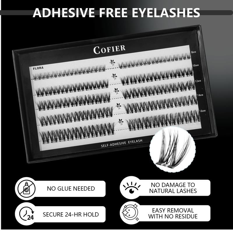 【Best Choice】Cofier High Quality Eyelashes Clusters Kit, Jelly-Coated Self-Adhesive Cluster Lashes with Tweezers, Easy product image 7