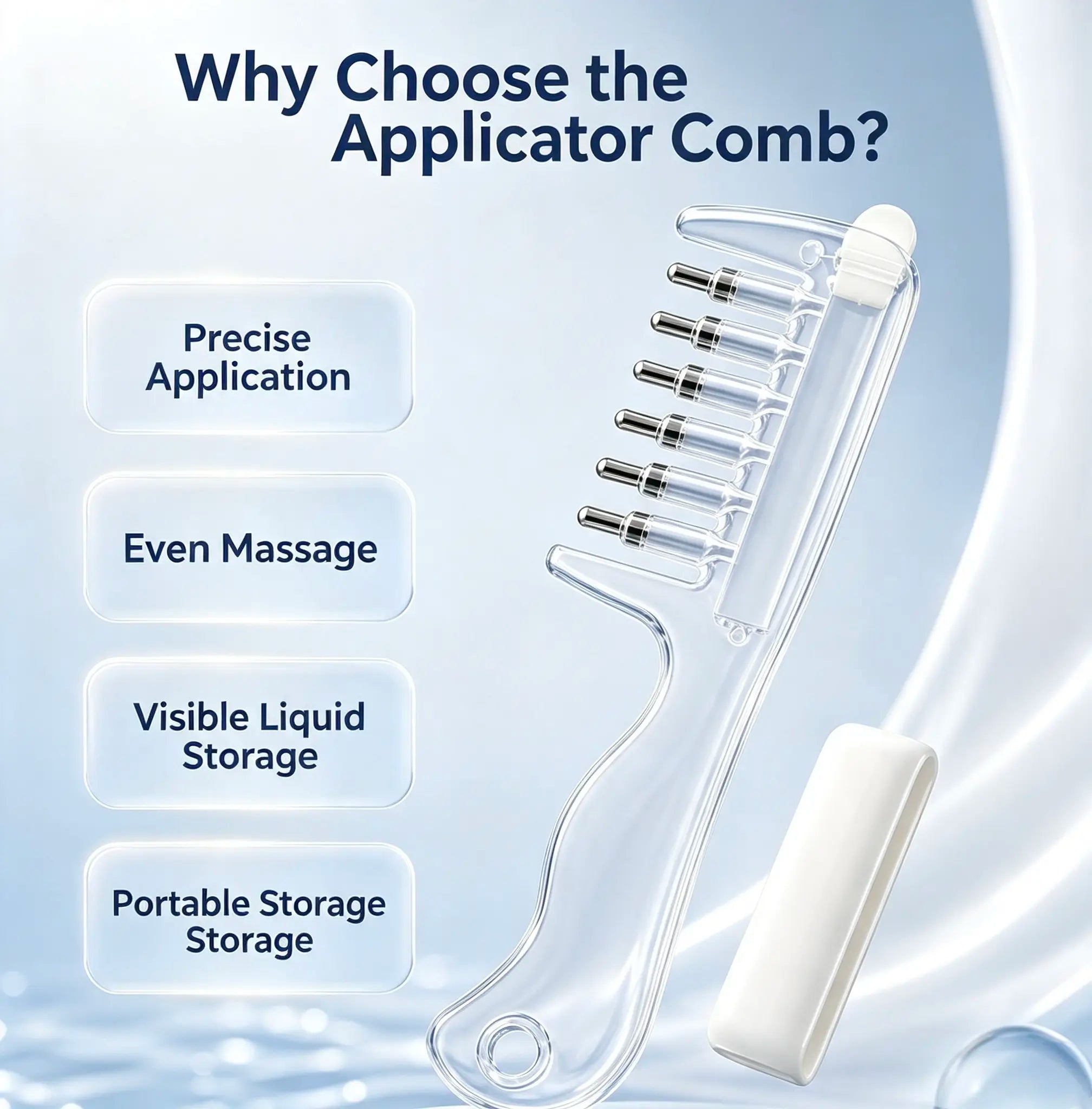 Scalp Liquid Applicator Comb, Refillable Hair Root Oil Massage Comb for Hair Care Treatment product image 2
