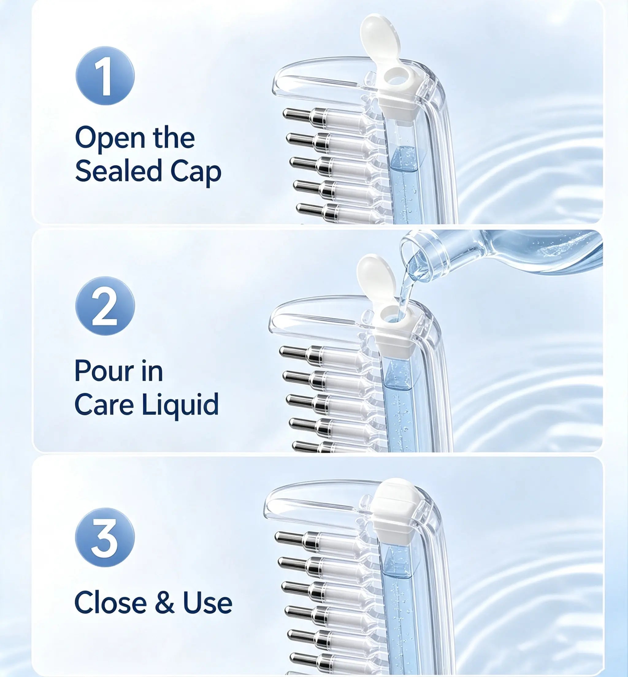 Scalp Liquid Applicator Comb, Refillable Hair Root Oil Massage Comb for Hair Care Treatment product image 7