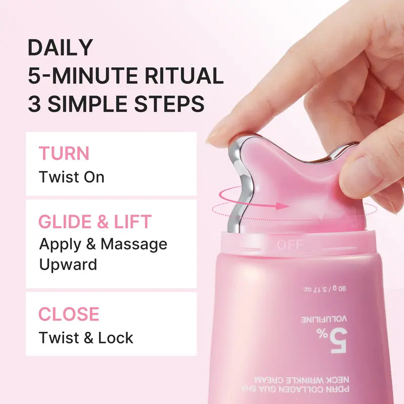 [NEW] [medicube] PDRN Collagen Gua Sha Neck Wrinkle Cream | Built-In Gua Sha Massager with Volufiline 5% + PDRN | product image 8