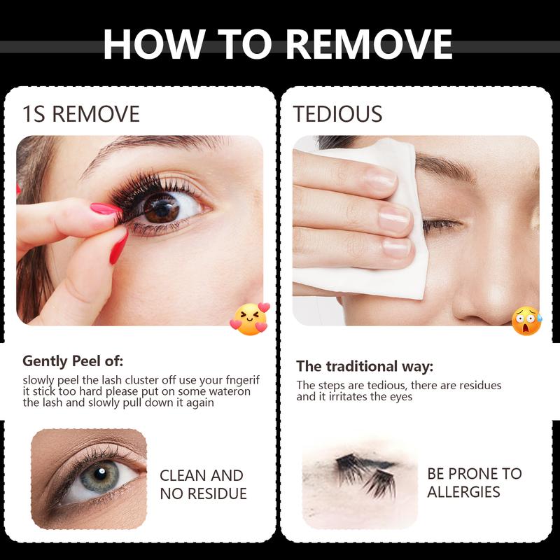 【Best Choice】Cofier High Quality Eyelashes Clusters Kit, Jelly-Coated Self-Adhesive Cluster Lashes with Tweezers, Easy product image 4