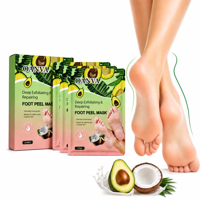 OANVA Foot Peeling Mask, Exfoliating Foot Peel Mask with Avocado Oil & Coconut Oil, Remove Dry Dead Skin & Calluses, product image 1