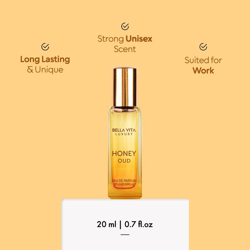 BellaVita Luxury's Honey Oud - (0.68 fl. oz./20 ml) | Eau de Parfum | Patchouli, Vanilla, Bergamot | Floral & Spicy | product image 4