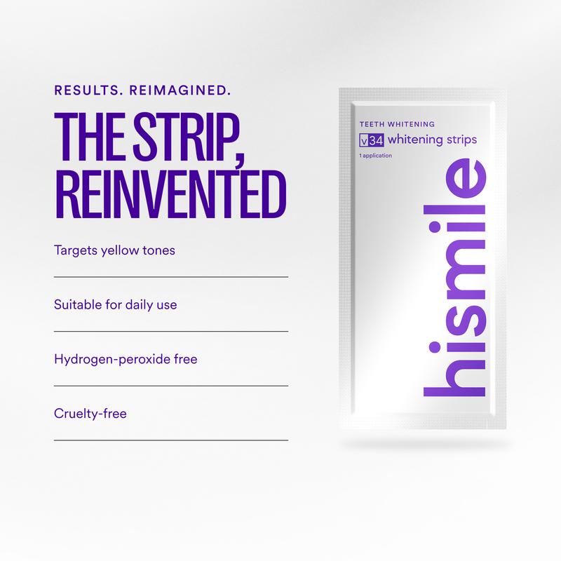 Hismile V34 Whitening Strips, Teeth Whitening Strips, Purple Tooth Whitening, Combining Whitening and Colour Correction product image 5