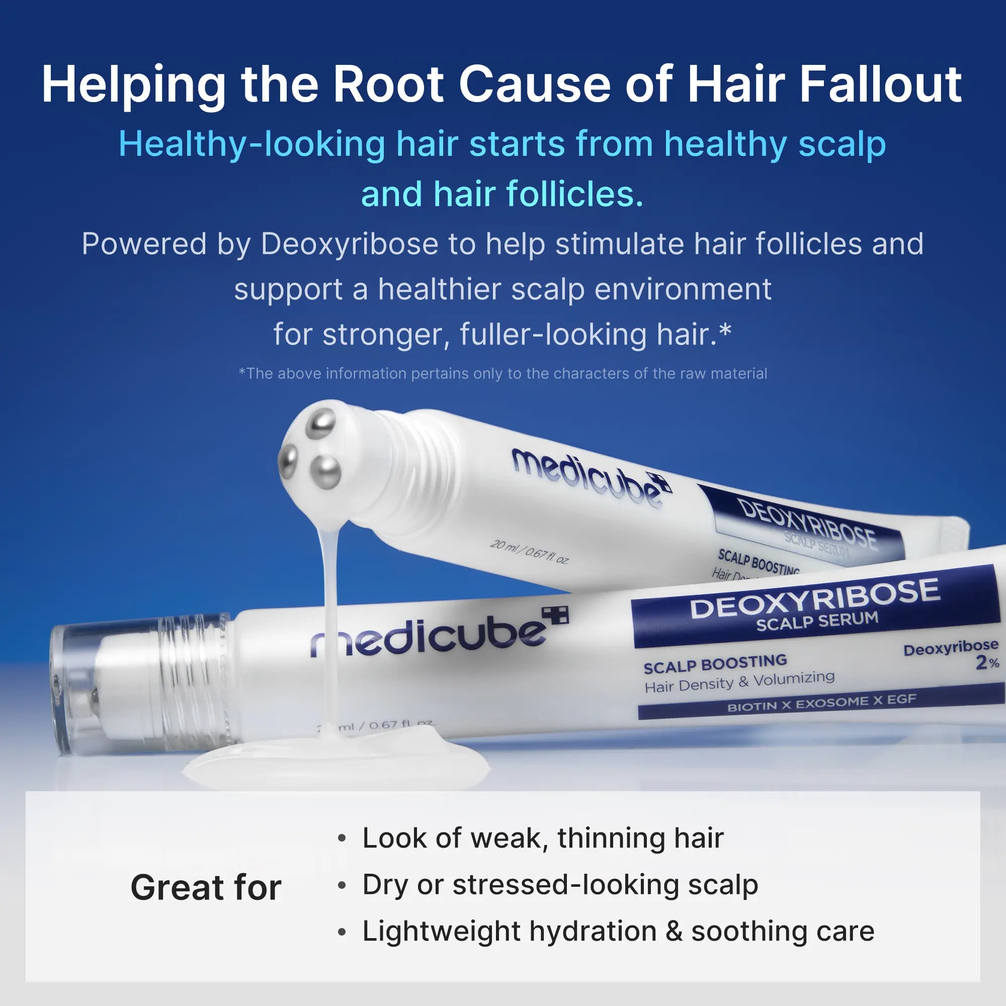 [medicube] Deoxyribose Scalp Serum | For Fuller-Looking Hair & Scalp Strengthening Roll-On Serum | Deoxyribose, product image 3