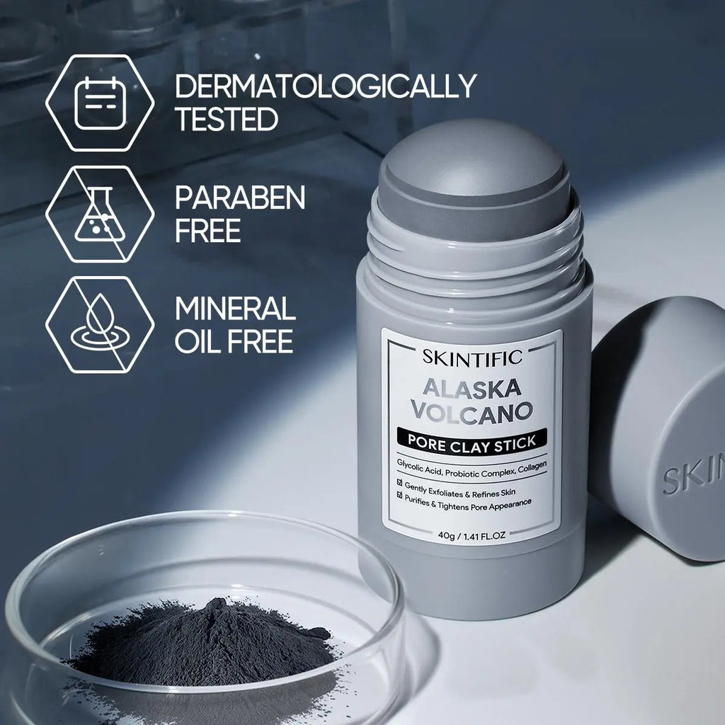 SKINTIFIC Clay Stick 2PCS Combo – Mugwort Clarifying / Volcano Detox / Bright Boost Even Tone Deep Pore Cleansing Oil product image 5